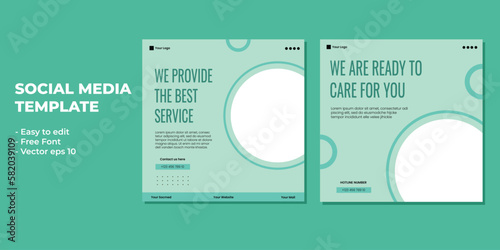 Medical healthcare service social media post template design. Hospital, doctor, clinic and dentist health business promotion flyer poster.