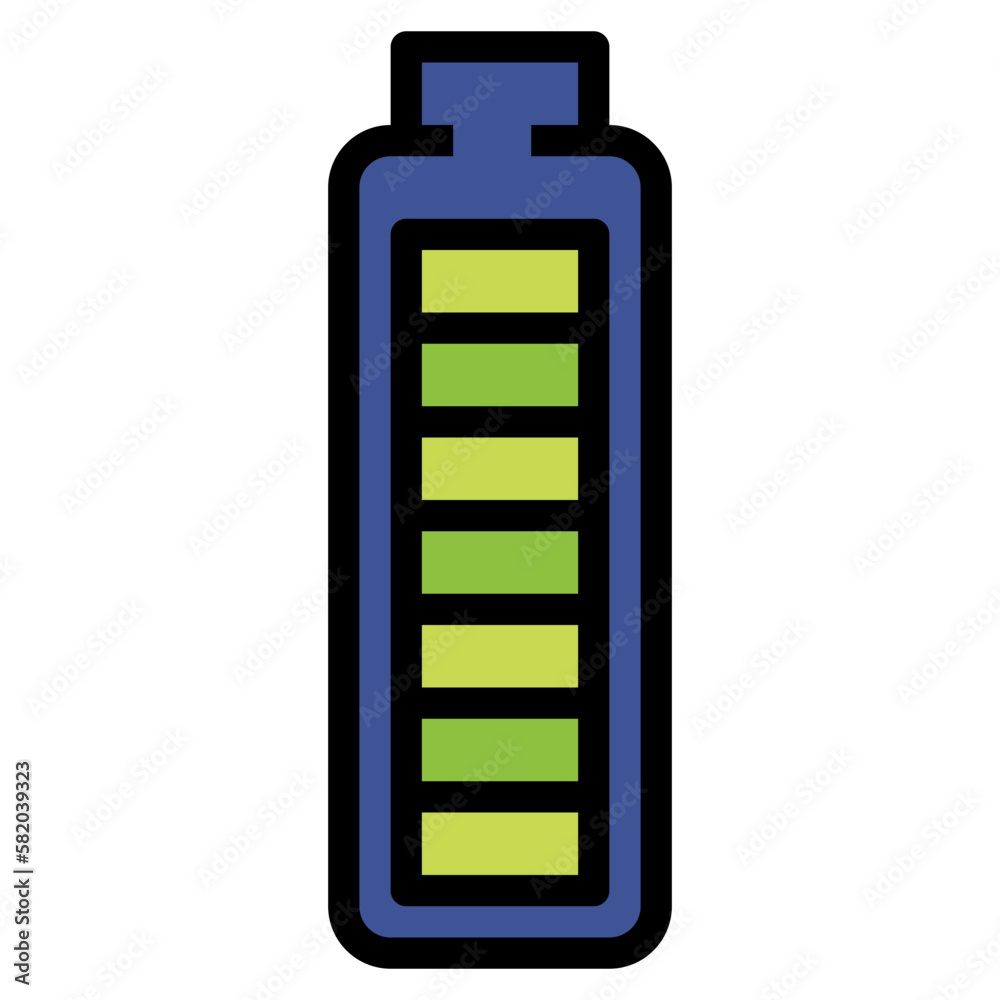 full battery filled outline icon style