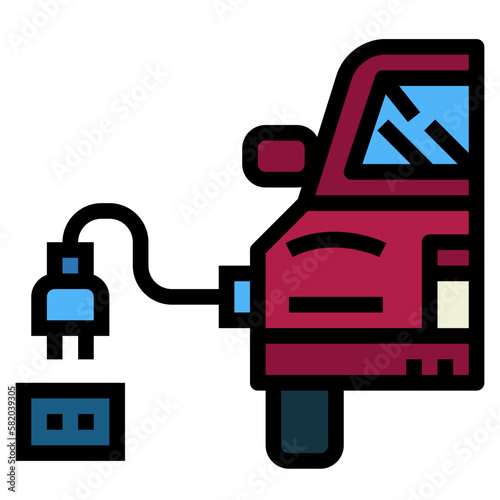 ac charging filled outline icon style