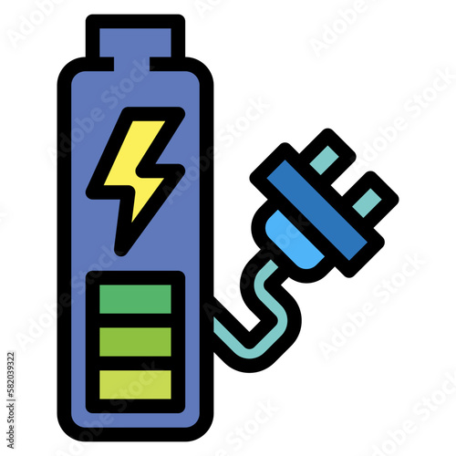 fast charge filled outline icon style