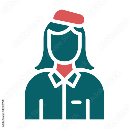 Vector Design Air Hostess Icon Style