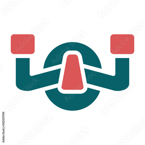 Vector Design Aeroplane Steering Wheel Icon Style