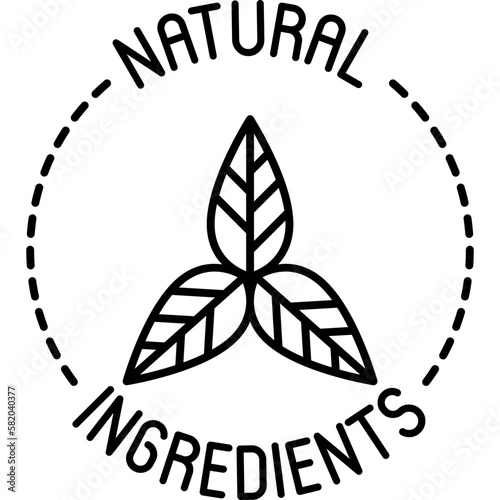 Natural ingredients symbol. Thin icon for package of organic product. Modern vector illustration.