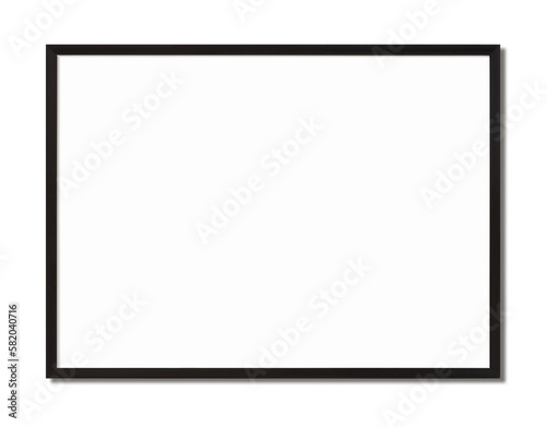 Blank picture frame mockup isolated in transparent background, Horizontal artwork template for painting, photo or poster, Removal isolated PNG