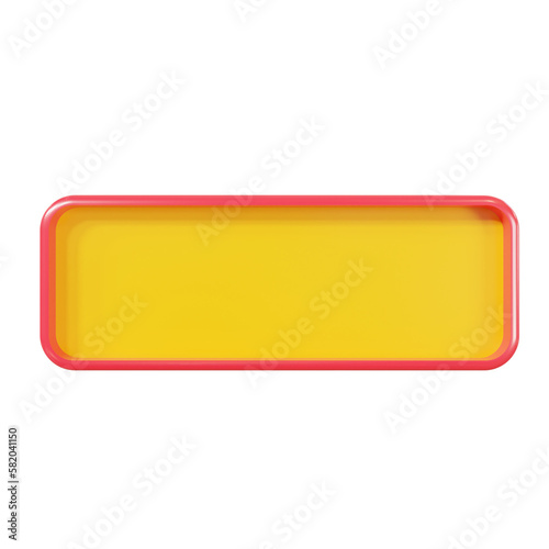 Speech blank banner. 3d render