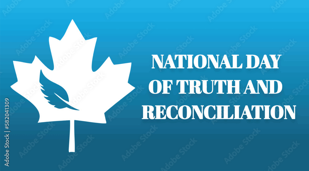 National day of truth and reconciliation modern creative banner, design concept, social media post with white text on an blue background. Vector illustration