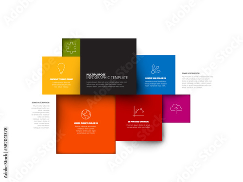 Vector Minimalist colorful Infographic template