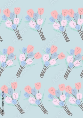 flower minimal background, pastel cute  photo