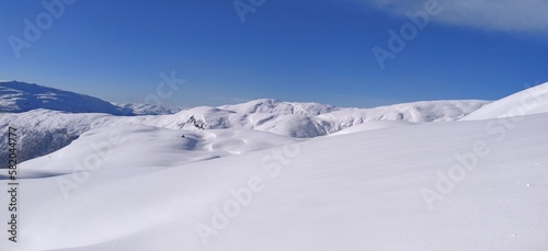 Snow winter landscape with blue sky norway  © Andreas