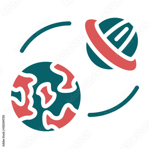 Vector Design UFO Earth Icon Style