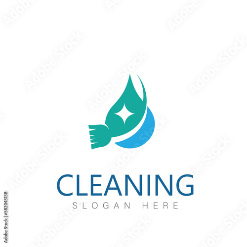 cleaning clean service logo icon vector