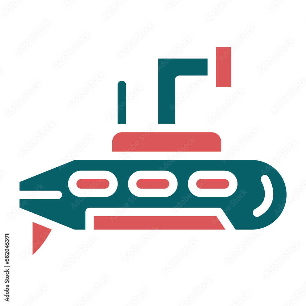 Obraz premium Vector Design Army Submarine Icon Style