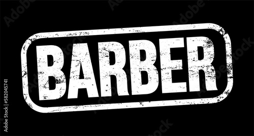 BARBER text stamp, business concept background