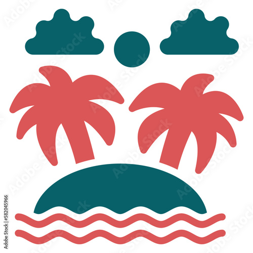 Vector Design Island Icon Style