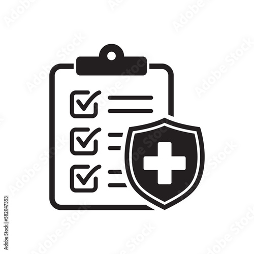 Medical insurance icon on white background. Vector illustration.