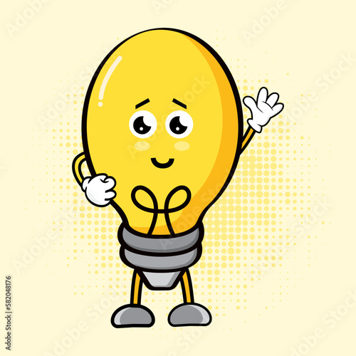 Cute Lamp Character, Cute Lamp Character is an adorable light fixture mascot design featuring a lovable lamp character that's perfect for a variety of applications