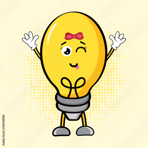 Cute Lamp Character, Cute Lamp Character is an adorable light fixture mascot design featuring a lovable lamp character that's perfect for a variety of applications