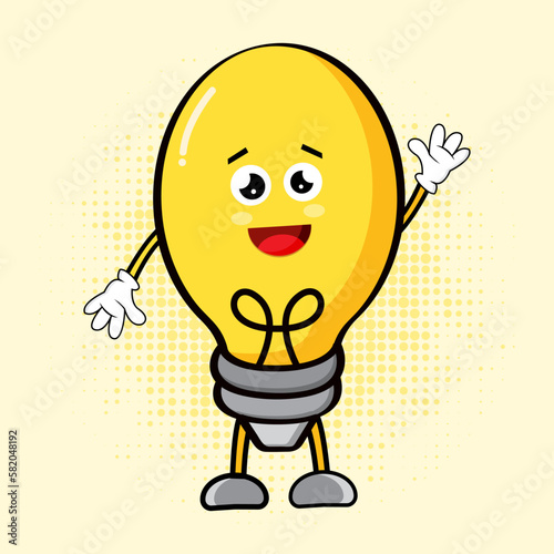 Cute Lamp Character, Cute Lamp Character is an adorable light fixture mascot design featuring a lovable lamp character that's perfect for a variety of applications