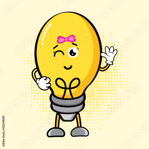 Cute Lamp Character, Cute Lamp Character is an adorable light fixture mascot design featuring a lovable lamp character that's perfect for a variety of applications
