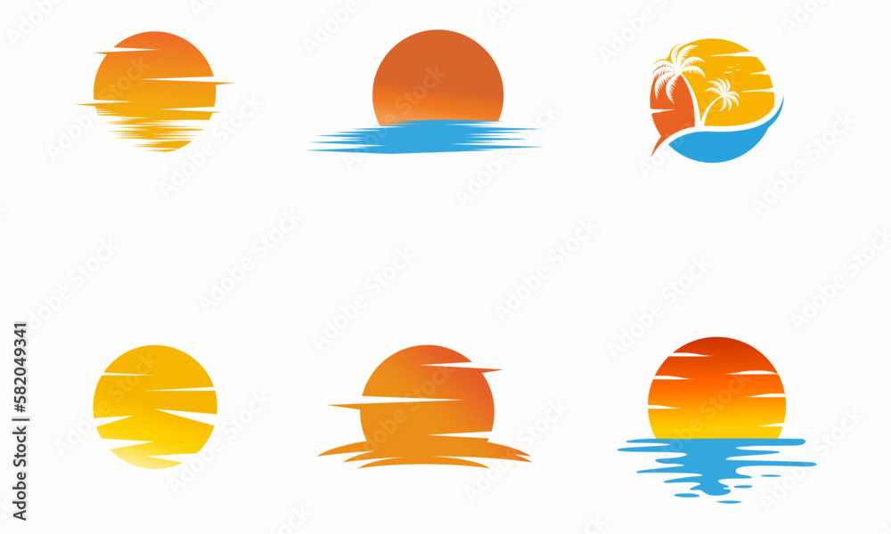 set of sun vector illustration 