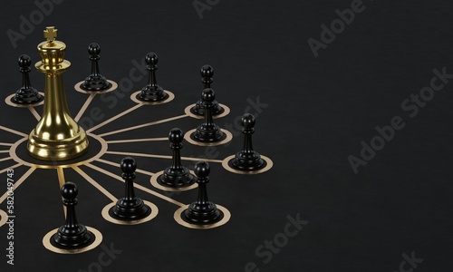 3d Rendered Metal Chess Pieces. 3d illustration