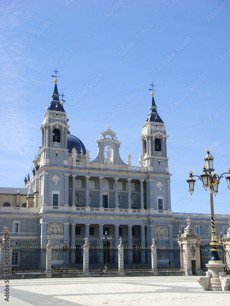 Beautiful view of the palace on a summer day. Madrid. Spain.