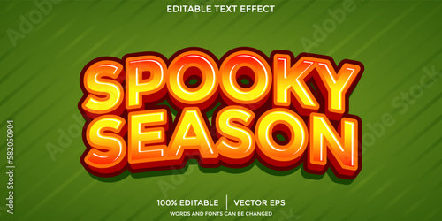 spooky season editable text effect with modern and simple style, usable for logo or campaign title