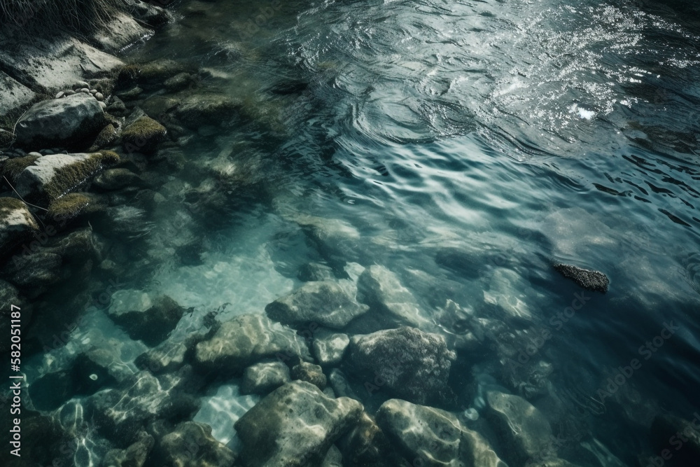 a top view of sea. nature. generative ai 