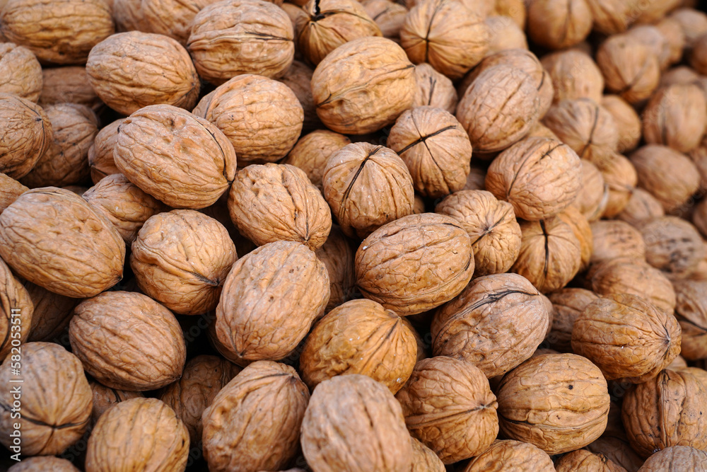 close-up shot of shelled walnuts for the month of Ramadan close-up shot of shelled walnuts for the month of Ramadan