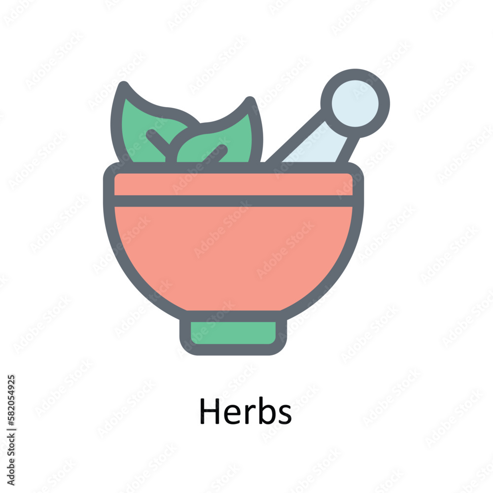 Herbs Vector Fill outline Icons. Simple stock illustration stock Herbs Vector Fill outline Icons. Simple stock illustration stock