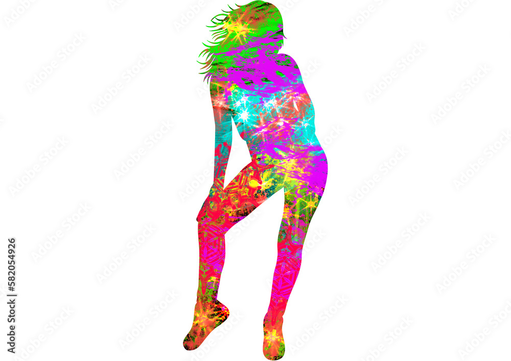 Obraz premium Watercolor Dancer drawing, silhouette of a dancing person, Watercolor dancing, Hiphop, Classical