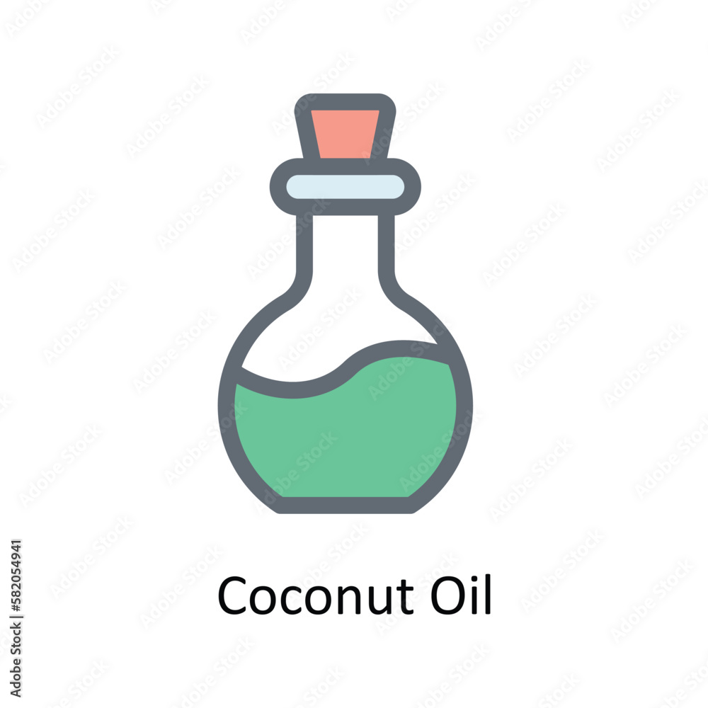 Coconut Oil Vector Fill outline Icons. Simple stock illustration stock Coconut Oil Vector Fill outline Icons. Simple stock illustration stock