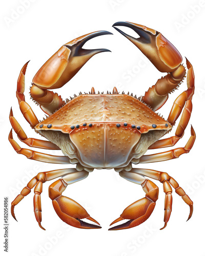 Crab Illustration With Transparent Background. Generative Ai. photo