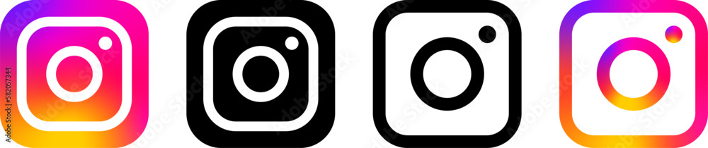 Instagram logo. Instagram camera vector icon. Social media icons ...