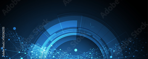 Quantum processing. Deep learning artificial intelligence. Future new technology  for business or science presentation