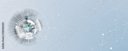 Quantum processing. Deep learning artificial intelligence. Future new technology  for business or science presentation