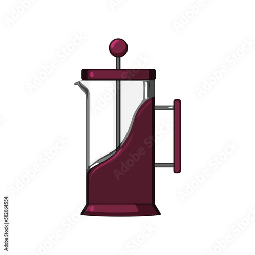 caffeine french press coffee cartoon vector illustration