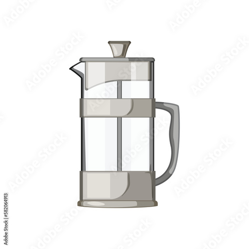 breakfast french press coffee cartoon vector illustration