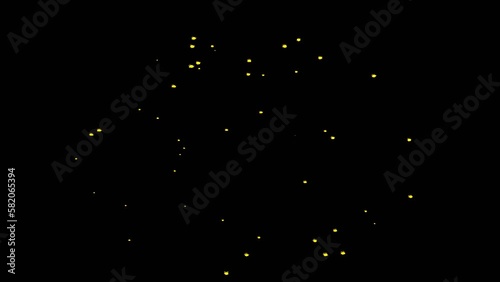 The metallic gold Icosphere shape floats out of the center and multiplies on a black background.