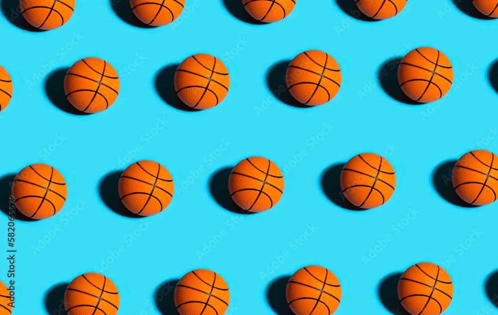 Pattern with basketball orange balls