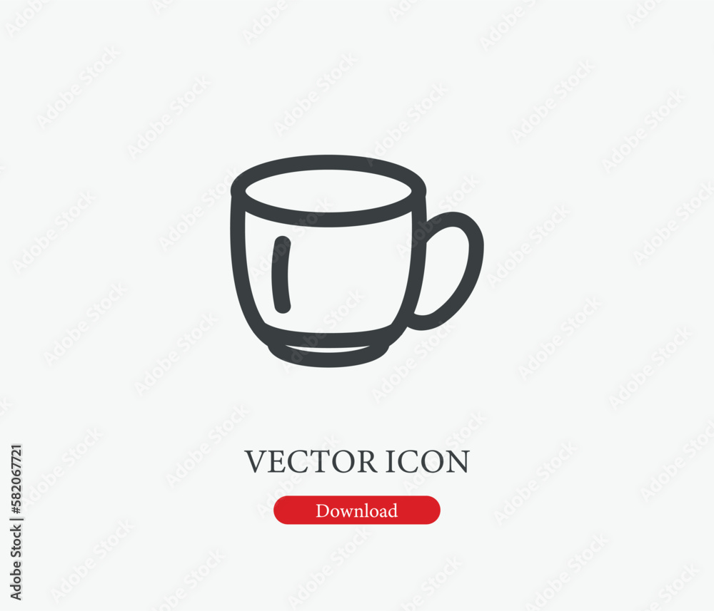 Cup vector icon. Editable stroke. Symbol in Line Art Style for Design, Presentation, Website or Mobile Apps Elements, Logo. Cup symbol illustration. Pixel vector graphics - Vector Cup vector icon. Editable stroke. Symbol in Line Art Style for Design, Presentation, Website or Mobile Apps Elements, Logo. Cup symbol illustration. Pixel vector graphics - Vector