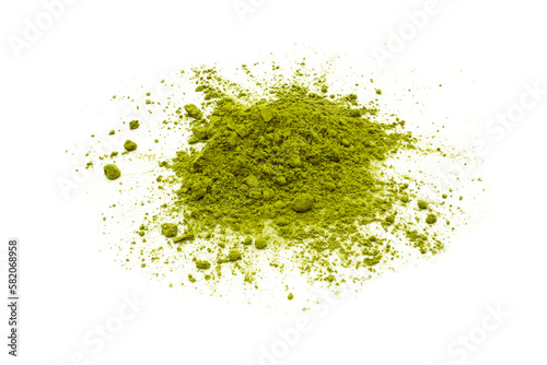 powdered matcha Green tea isolated on a png background.