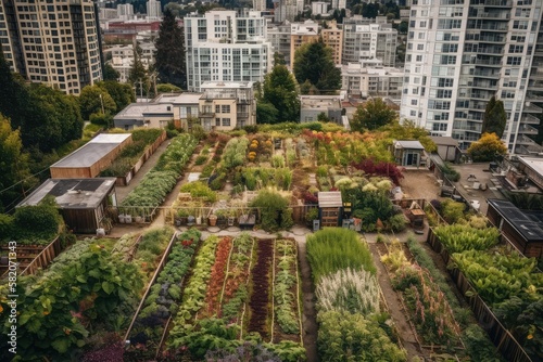 Urban Farming Sustainable Oasis in City Generative AI