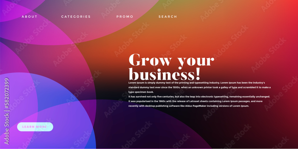 vector Gradient abstract landing page design vector Gradient abstract landing page design
