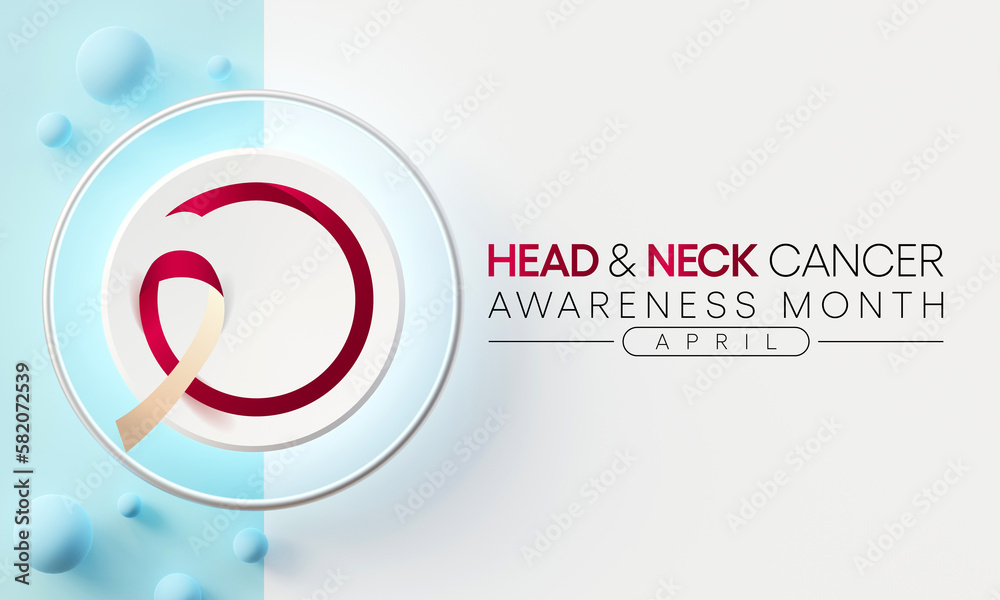 Oral, Head and neck cancer awareness month is observed every year in April. These cancers are diagnosed more often among people over age 50 than among younger people. 3D Rendering Oral, Head and neck cancer awareness month is observed every year in April. These cancers are diagnosed more often among people over age 50 than among younger people. 3D Rendering