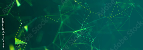 Polygonal background with dots and lines. Network connection structure. Science and technology. 3d