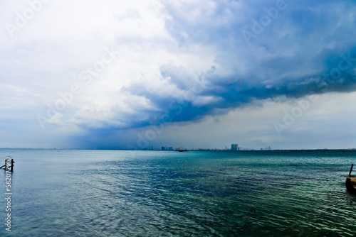storm over sea of ​​jakarta bay