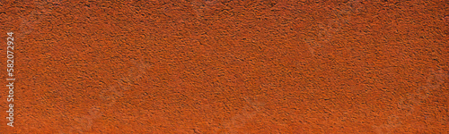 Terracotta wall with rough texture is displayed as vintage retro wallpaper. Old stucco design adds to mediterranean look of backdrop. Vector