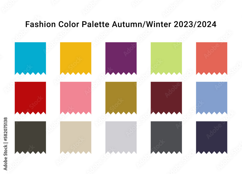 Fashion color palette 2023. Fall Winter 2023 2024 trend colour forecast