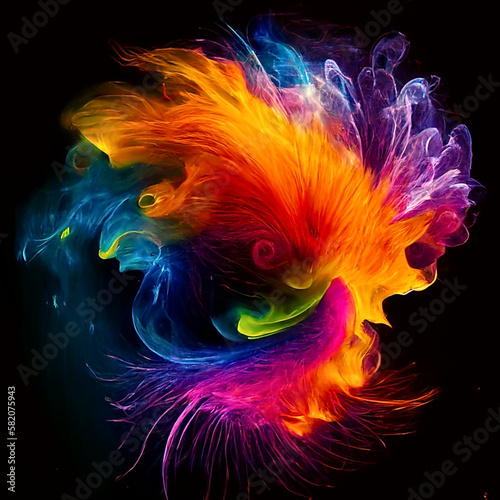 abstract_colorful_paint_wortex_background. Created with AI
